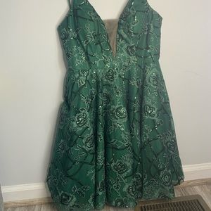 Homecoming/ formal green dress with corset back